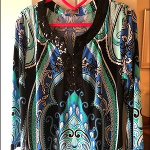 JM Collection Tunic Top, Size M